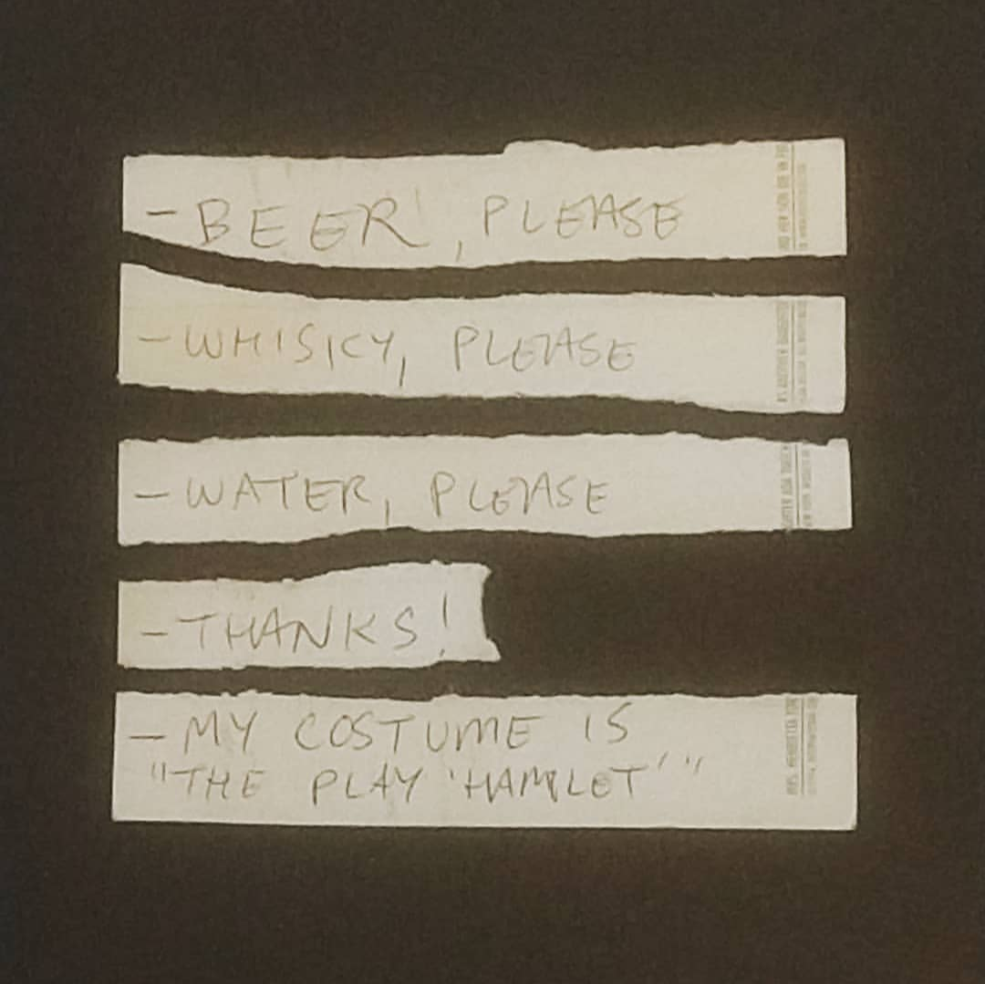A handful of handwritten notes used during Grahamlet v 0.0